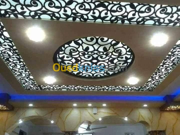 Plafond Pvc ba13  rideaux automatiques