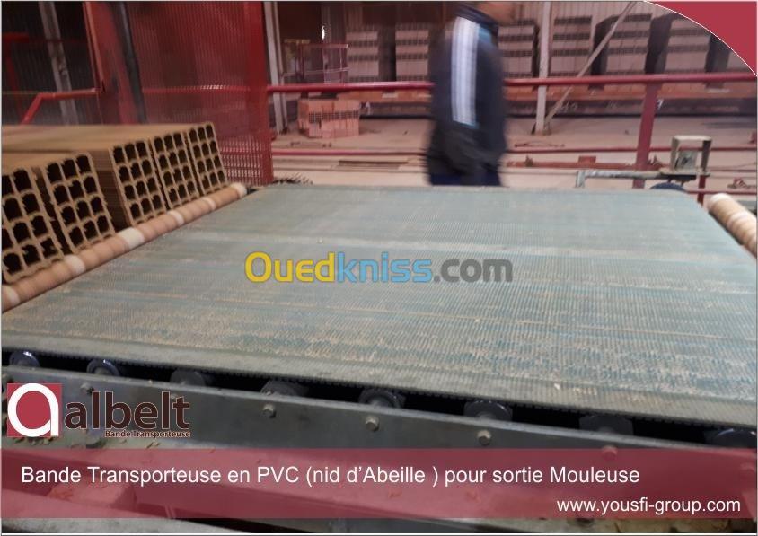 TAPIS . BANDE TRANSP. POUR BRIQUETERIE