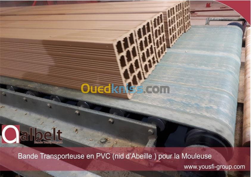 TAPIS . BANDE TRANSP. POUR BRIQUETERIE