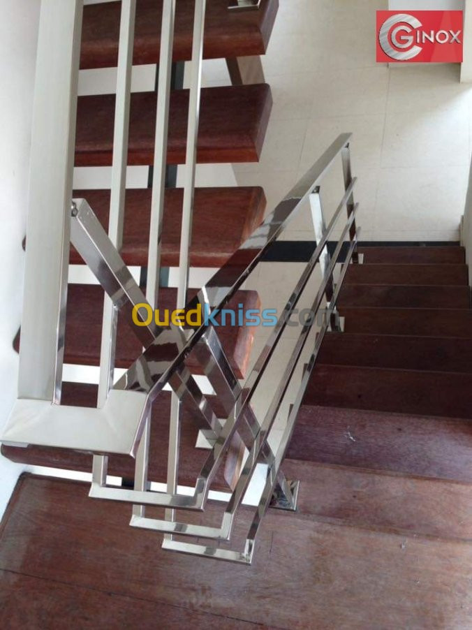 Rampe d'escalier garde corps en inox 