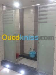 vitrine en verre porte cabine douche 