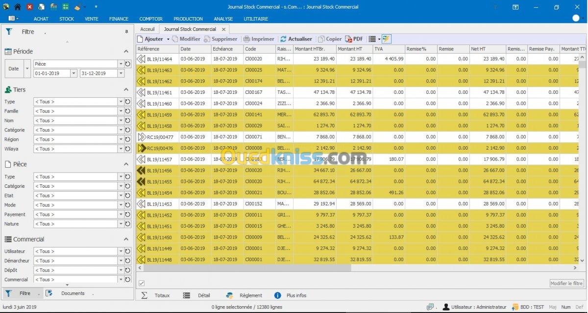 Logiciel du stock Scom