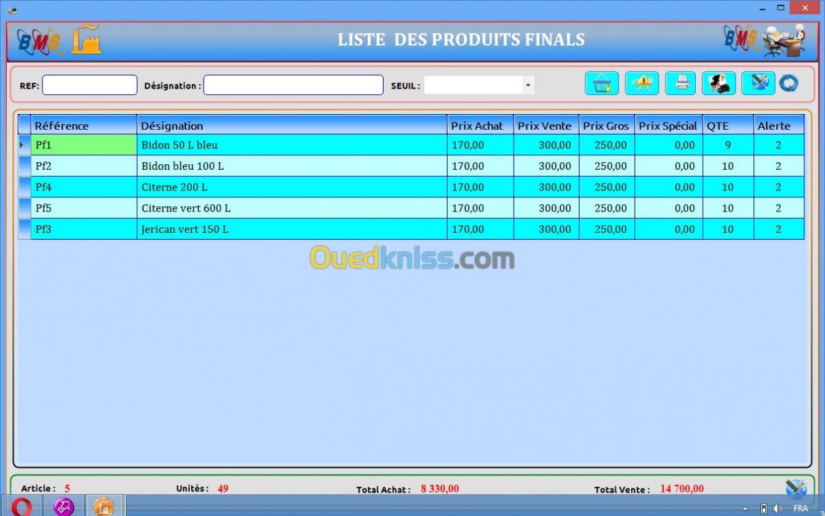 Logiciel de gestion de production