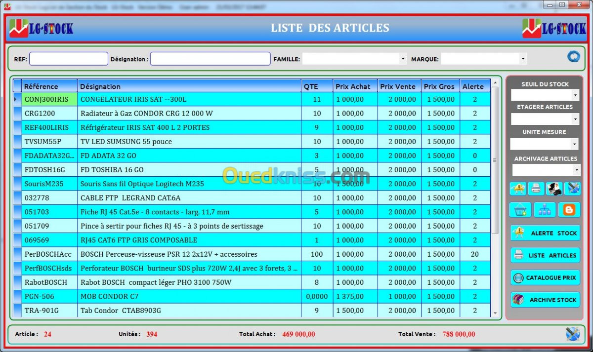 Logiciel de Stock