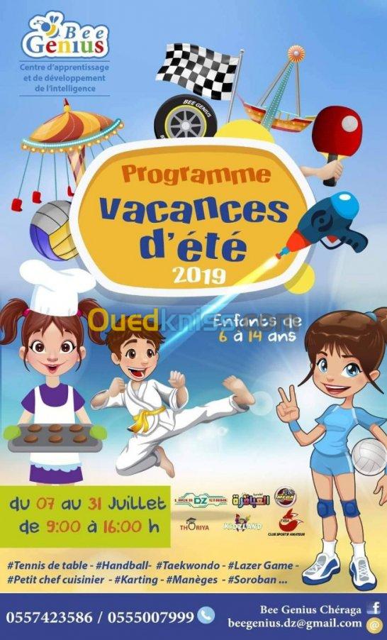 Programme vacances d'été 2019