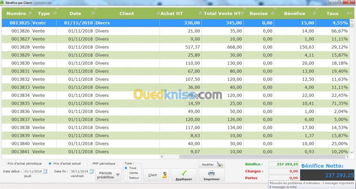 Logiciel Gestion Stock et Commerciale (Version Pro)