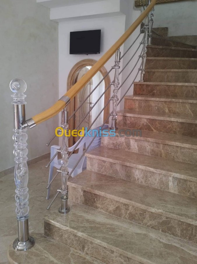 Rampe d'escalier ,garde corps en INOX 