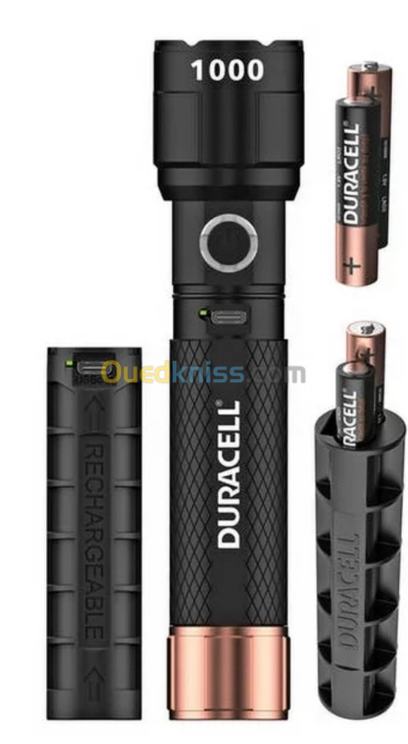 Lampe LED de poche Duracell rechargeable 1000 Lumens