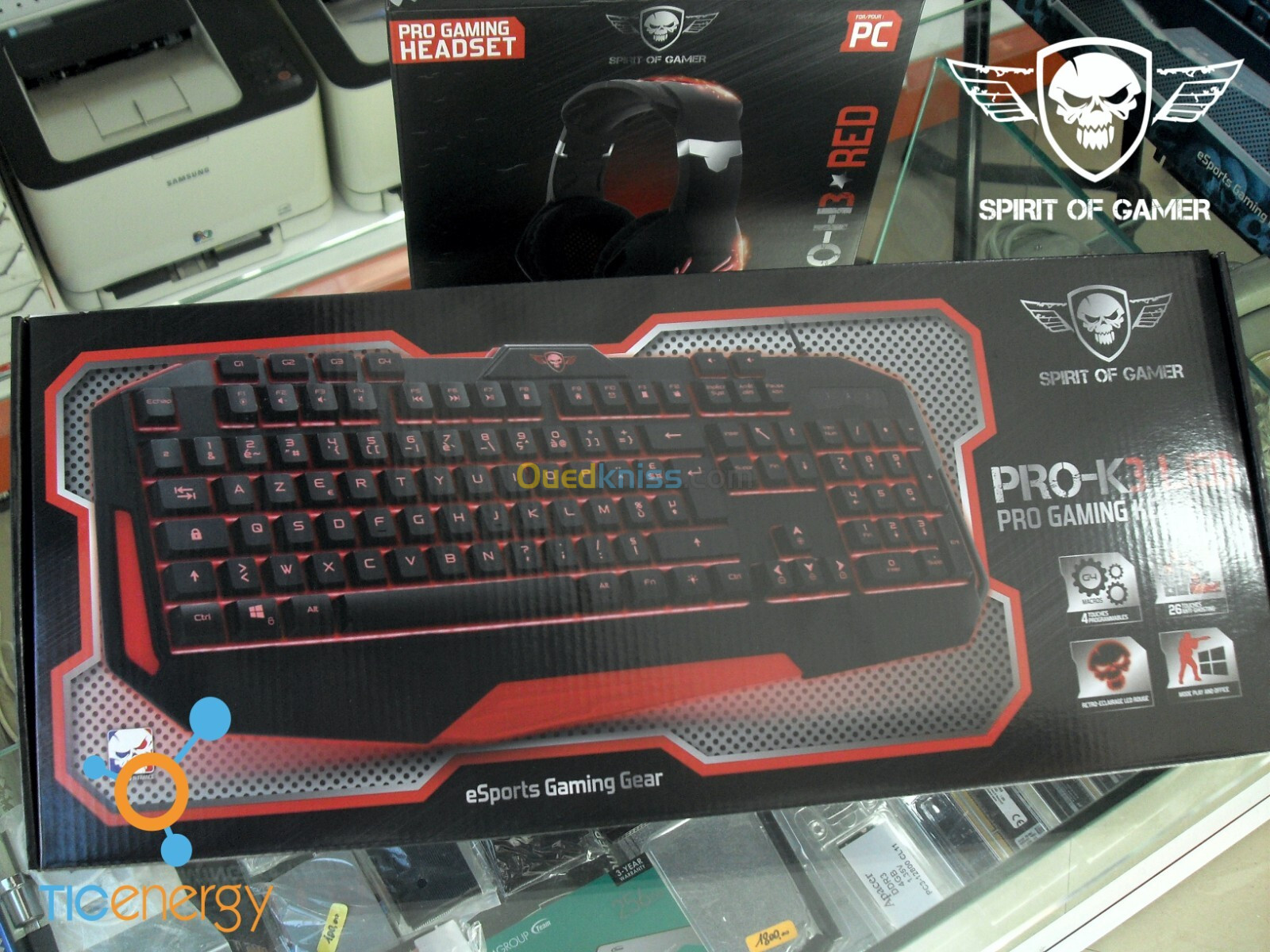 Clavier Souris Casque Tapis - PACK 4 EN 1 SPIRIT OF GAMER