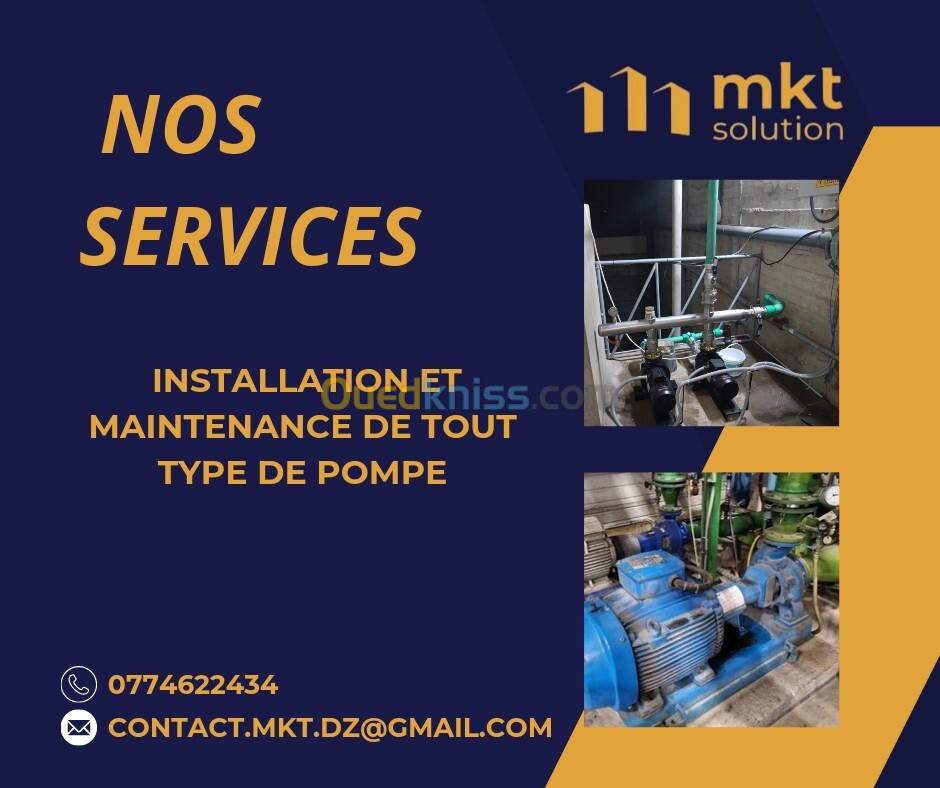 Installation et maintenance de tout type de pompe