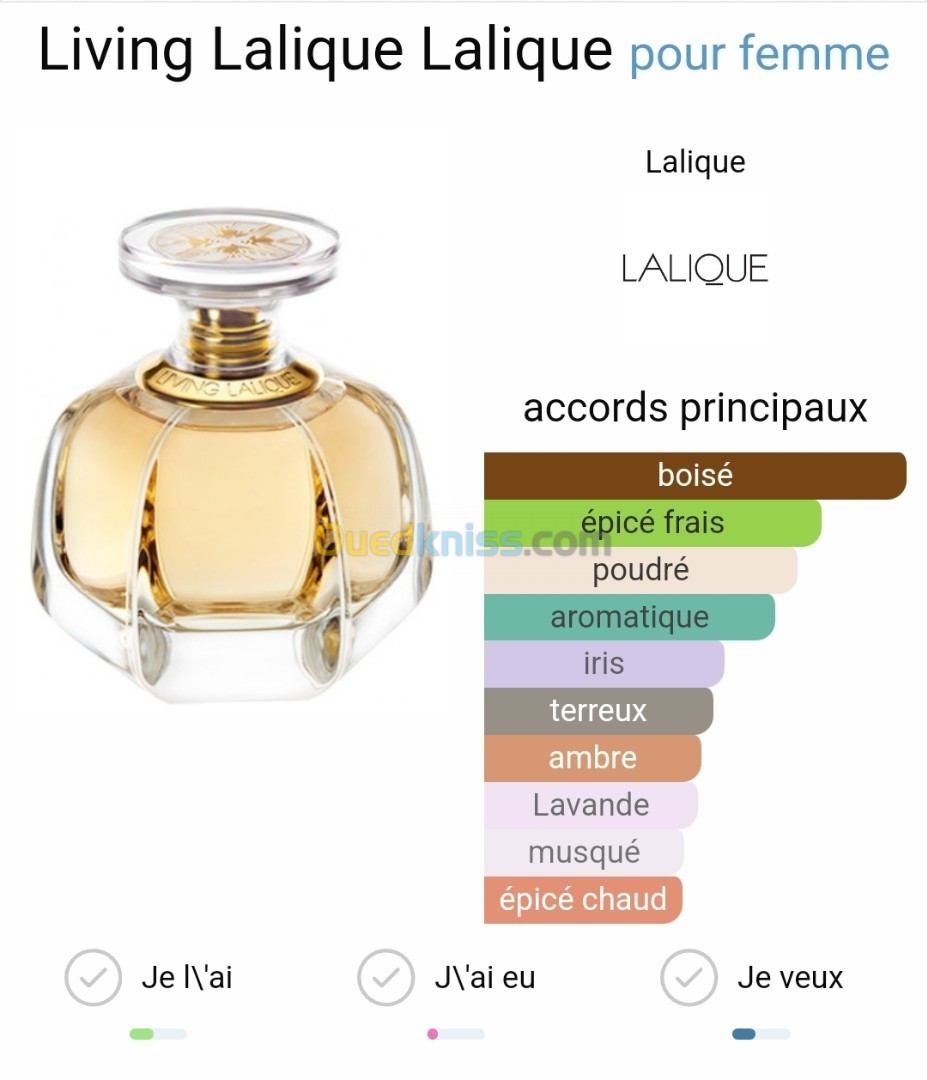 Purfum living lalique oiginal produit