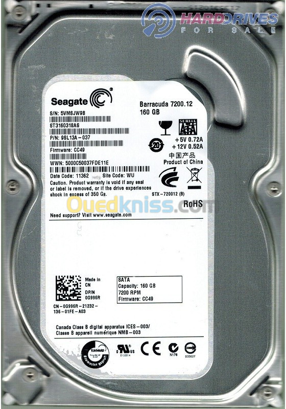 HDD SEAGATE 160 GB