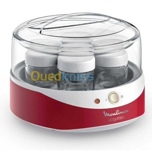 Moulinex Yaourtière MOULINEX 7 Pots 13W YG229510 Yogurteo - Rouge et Blanc