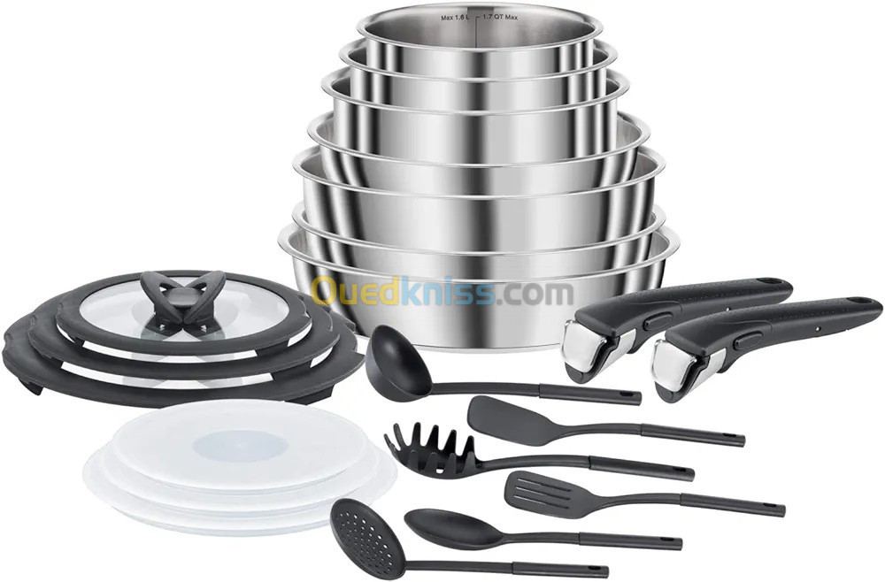  Seb Compact Inox Batterie de cuisine 20 pièces, Induction