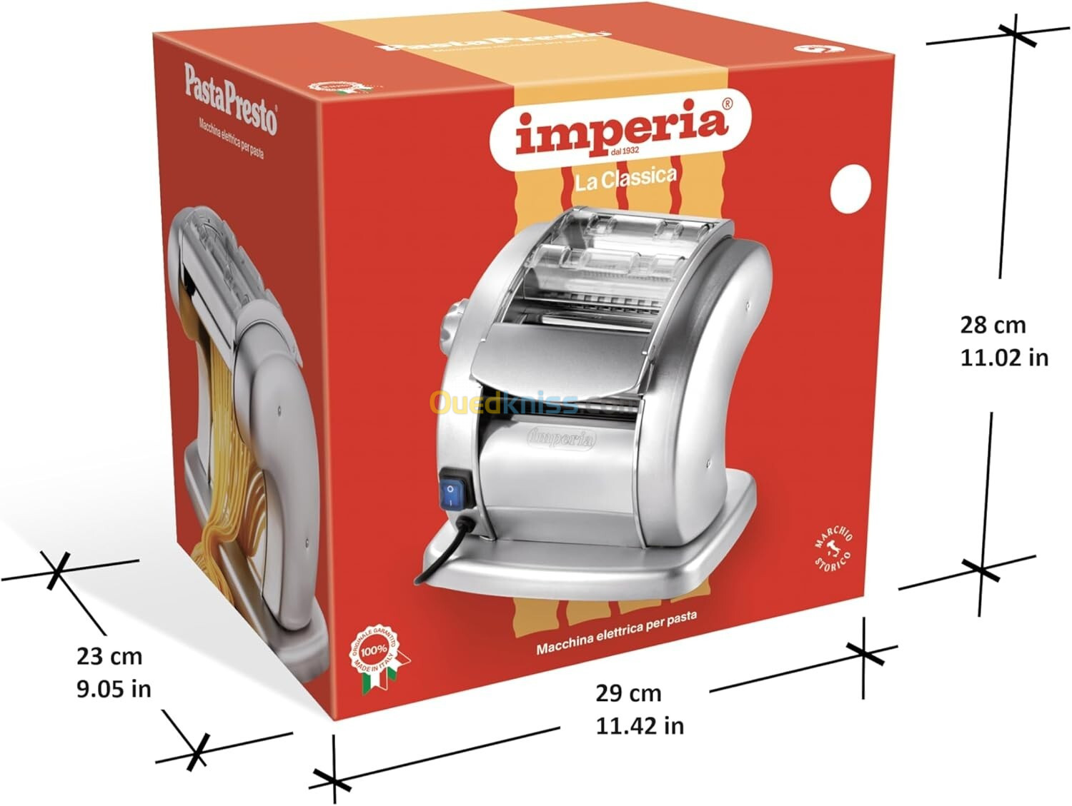 Imperia PastaPresto Crema T. 2/6,5 mm Fabriquè en Italie avec moteur électrique 