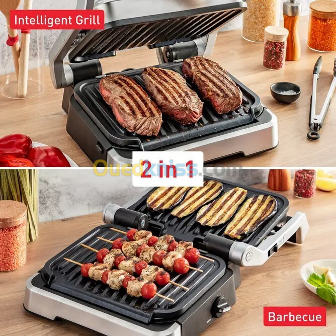 PRESSE PANINI TEFAL OPTIGRILL 2IN1 INTELLIGENT GRILL 2100WATT 9 PROGRAMME GC772D10