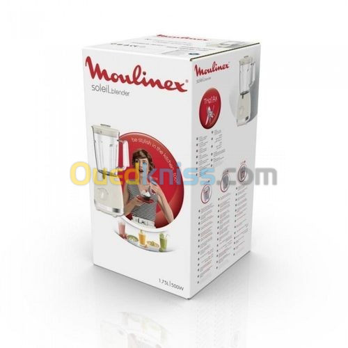 Moulinex Blender 1,75L MOULINEX SOLEIL 500W IVOIRE LM355A10 2 VITESSES - FONCTION PULSE