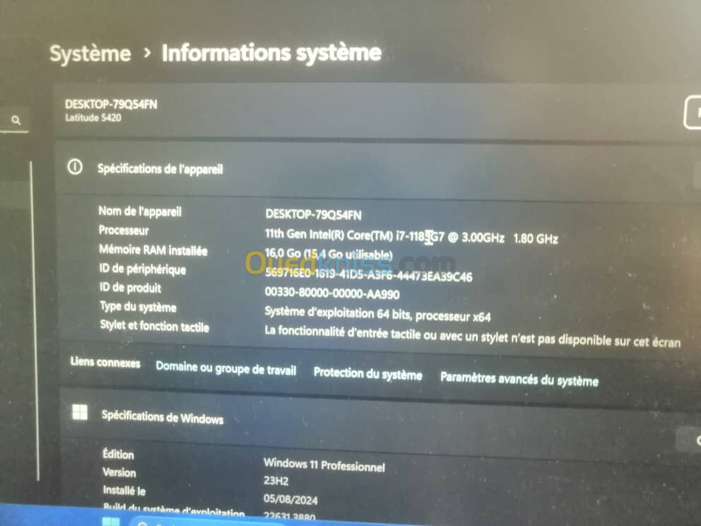 Vendre pc  Dell latitude 5420 i7 11generation ssd 