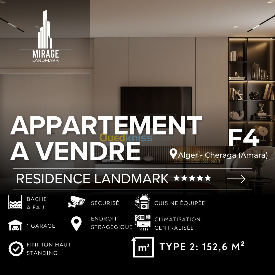 Vente Appartement F4 Alger Cheraga