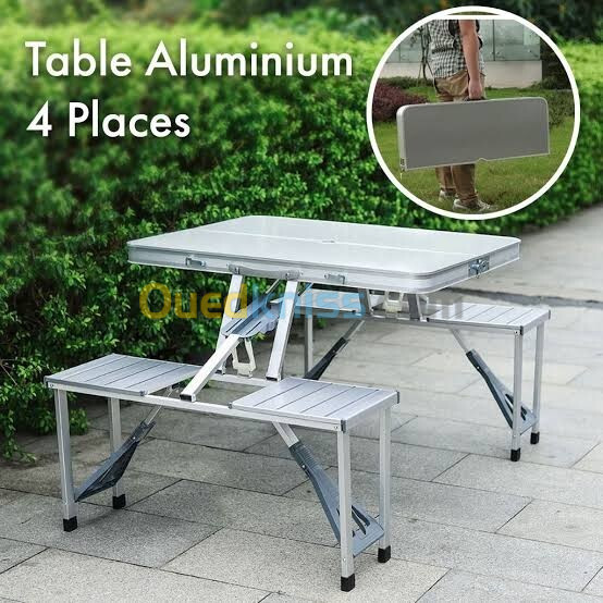 Table de compigne aluminium 4 place 