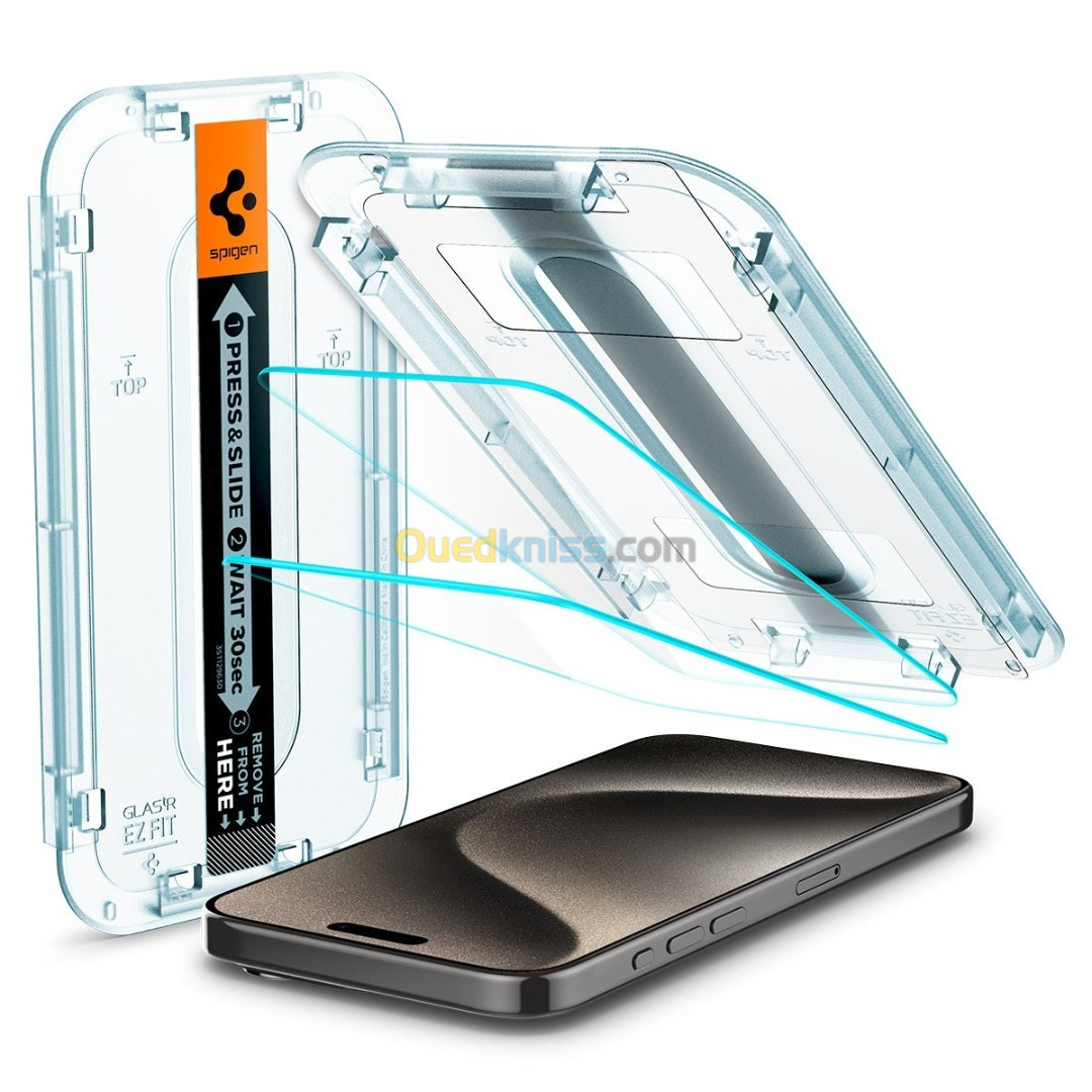 Protection Ecran iPhone 15 Pro Max Original Spigen Made in Korea 2