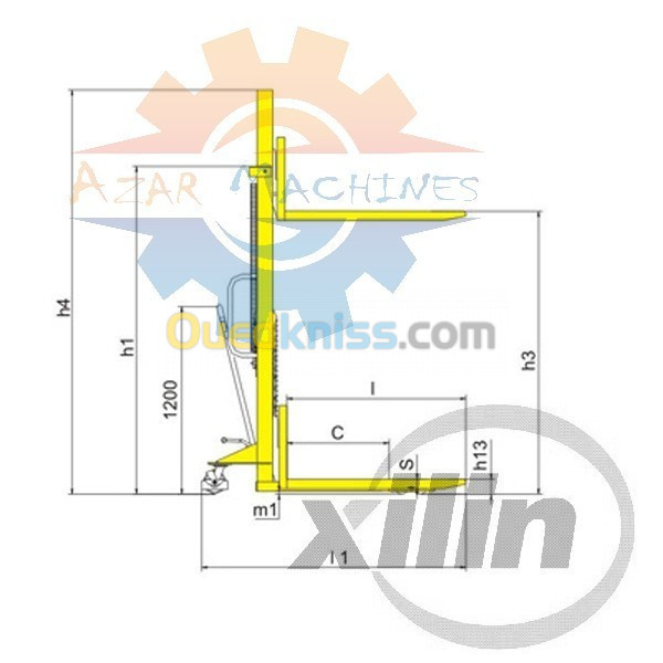 transpalette manuel gerbeurs manuel fourche ajustable HELI XILIN  1T 3T 5T 