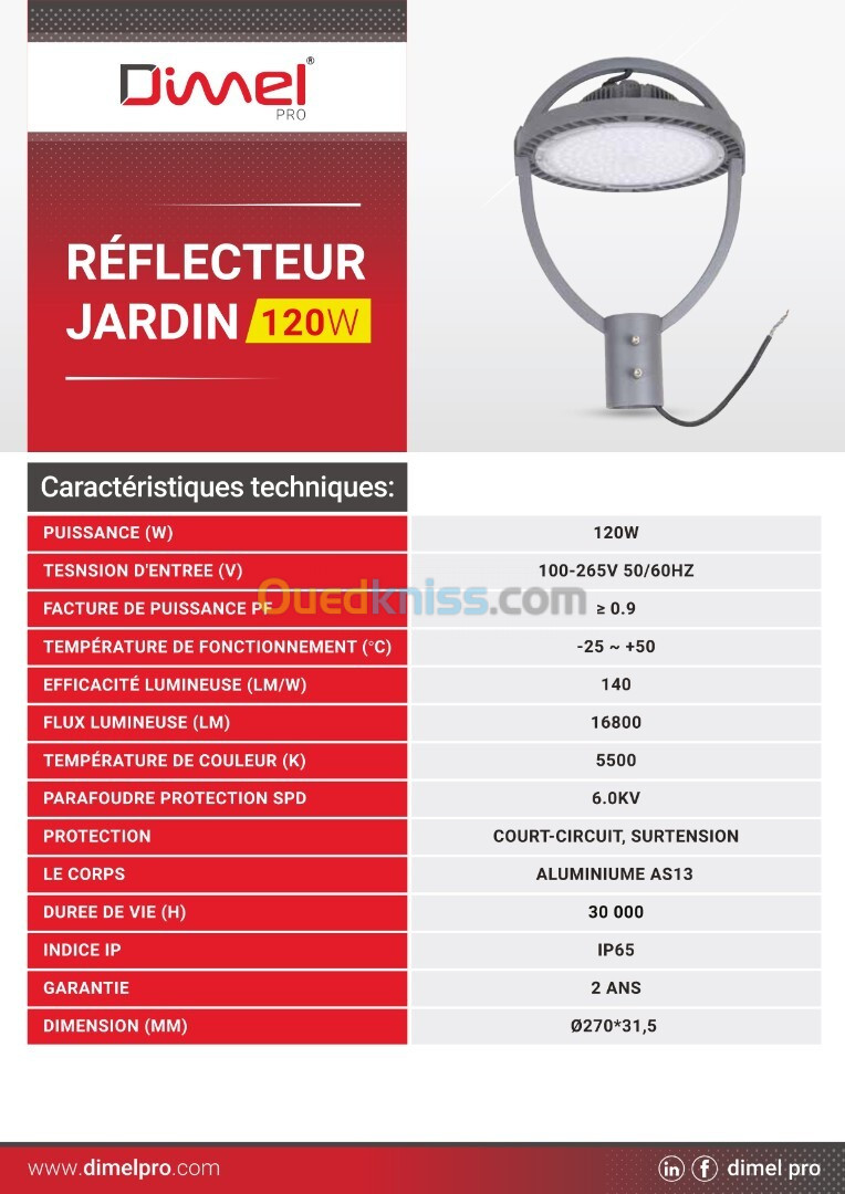 RÉFLECTEUR JARDIN 120W