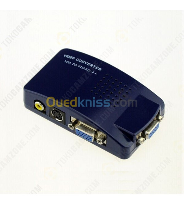 Convertisseur PC vers TV BOX Adaptateur VGA vers RCA S-Vidéo VGA vers AV VTR01/HW-1216