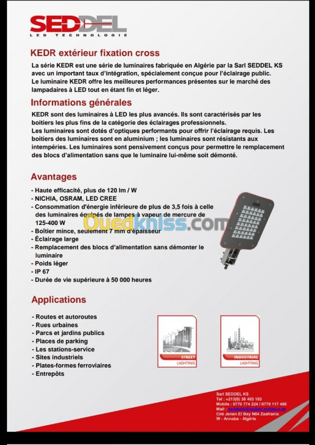 Luminaire LED 100watts IP67