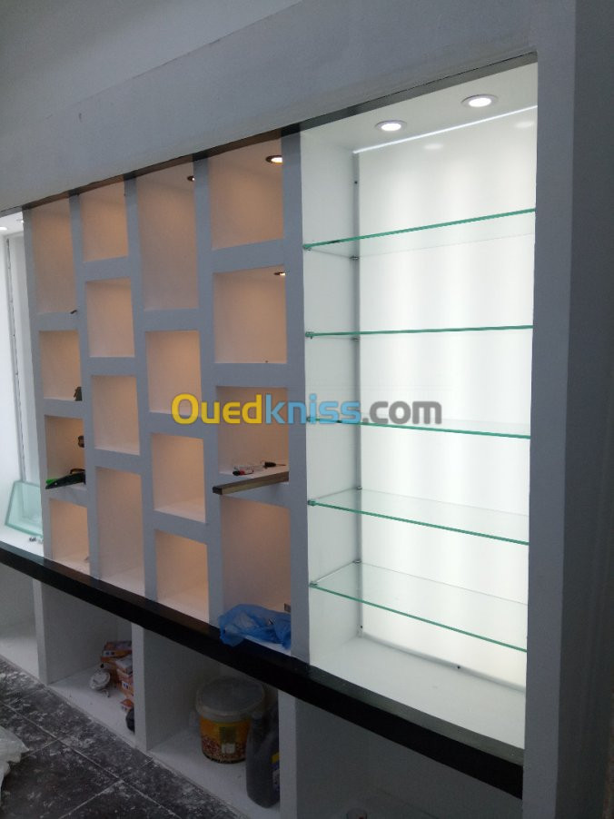 menuiserie aluminium,vitrines,PVC,Mur 