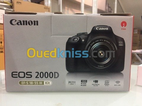 Canon EOS 2000D - Reflex 24.1 MP - Ecran LCD 3 - Full HD - Wi-Fi - NFC +  Objectif EF-S 18-55 mm - Alger Algérie