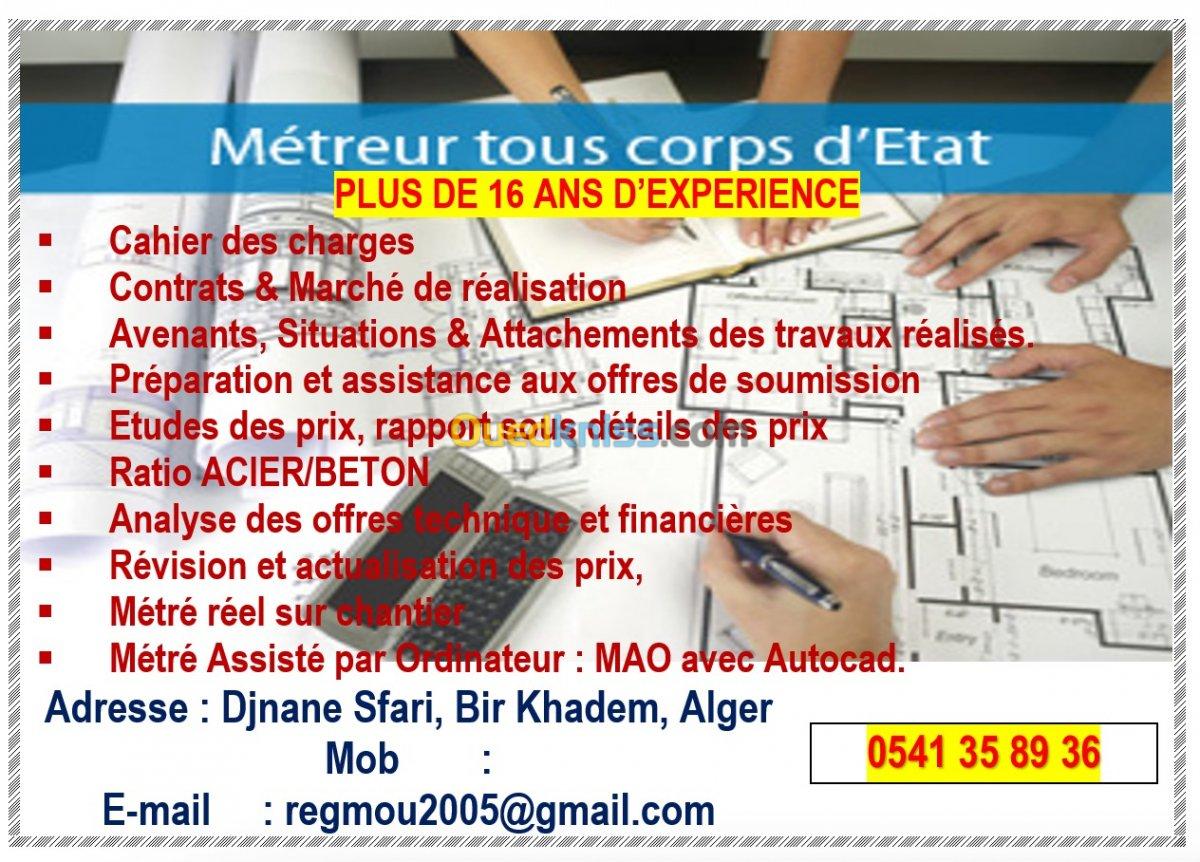 MÉTREUR VÉRIFICATEUR TOUS CORPS D’ETAT