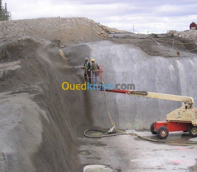 Blindage des talus en béton projeté 