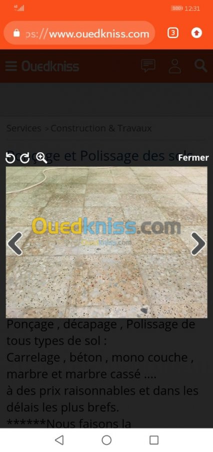 Ponsage et lustrage des sols