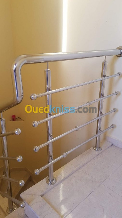 Rampe d'escalier inox 