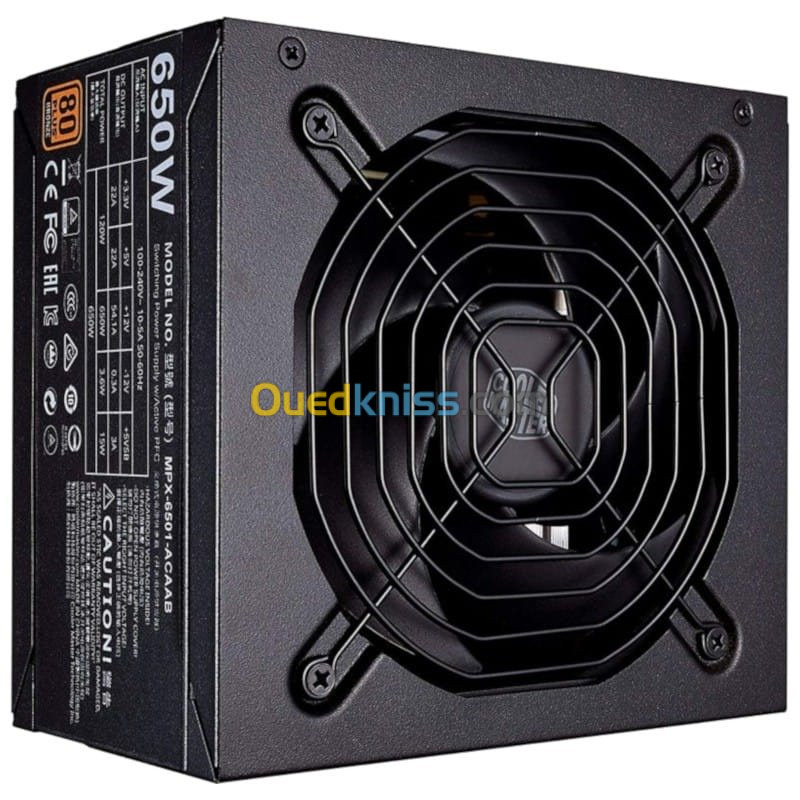 COOLER MASTER MWE 650 W - ALIMENTATION 80 PLUS BRONZE V2 - 230V - DC TO DC - 4 x PCI Express 6 -