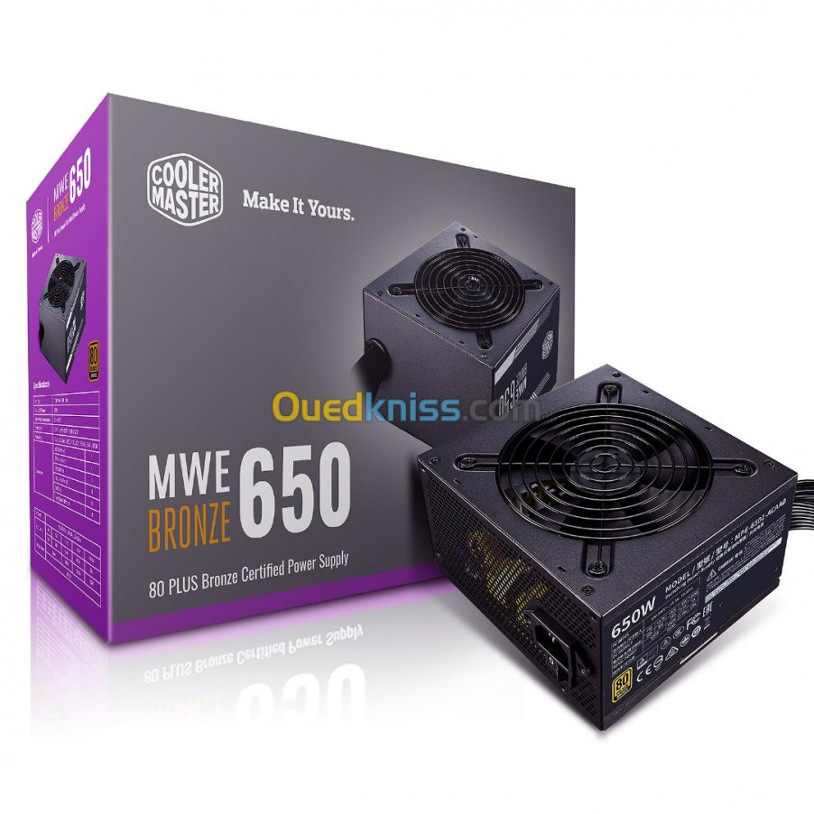 COOLER MASTER MWE 650 W - ALIMENTATION 80 PLUS BRONZE V2 - 230V - DC TO DC - 4 x PCI Express 6 -