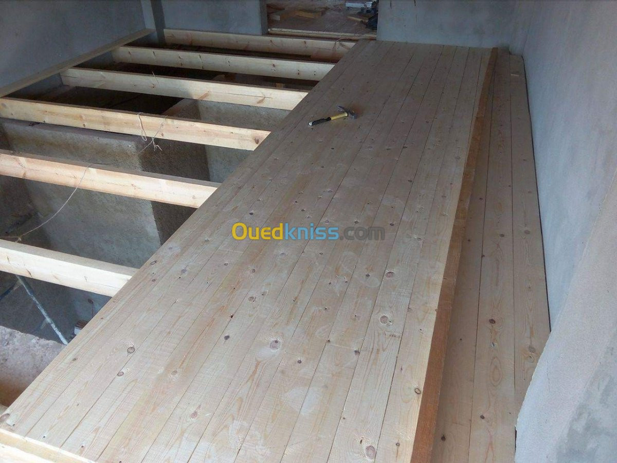 Charpente en bois et plafond 