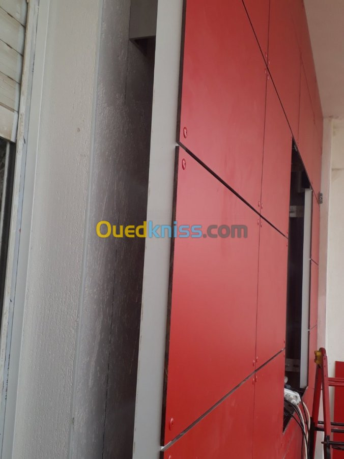 Travaux de façade HPL, Aluco, terre cuite (fundermax, alucostar, frontek,.. )