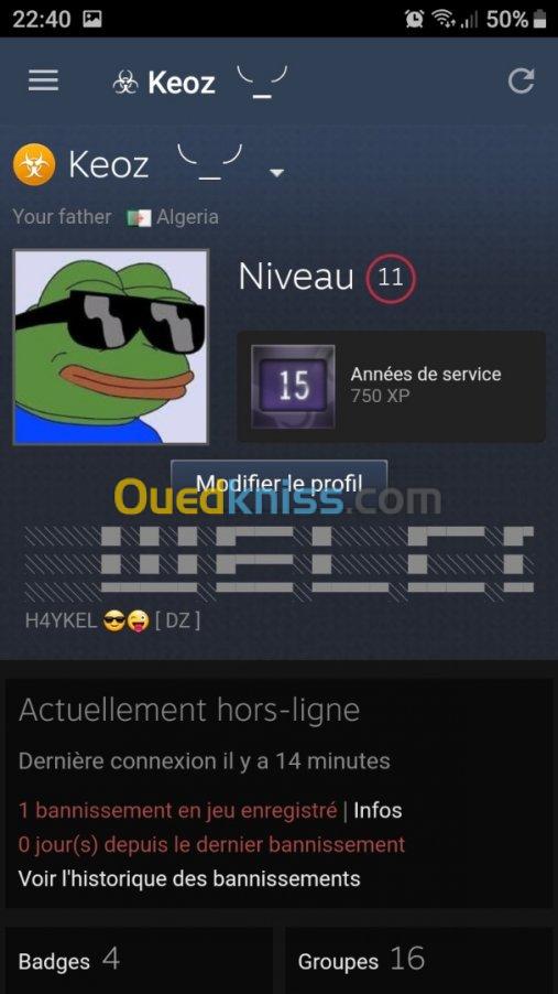Compte steam LVL 11 Full Acces