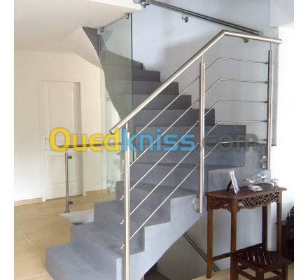 Fabrication de rampe d'escalier Inox 