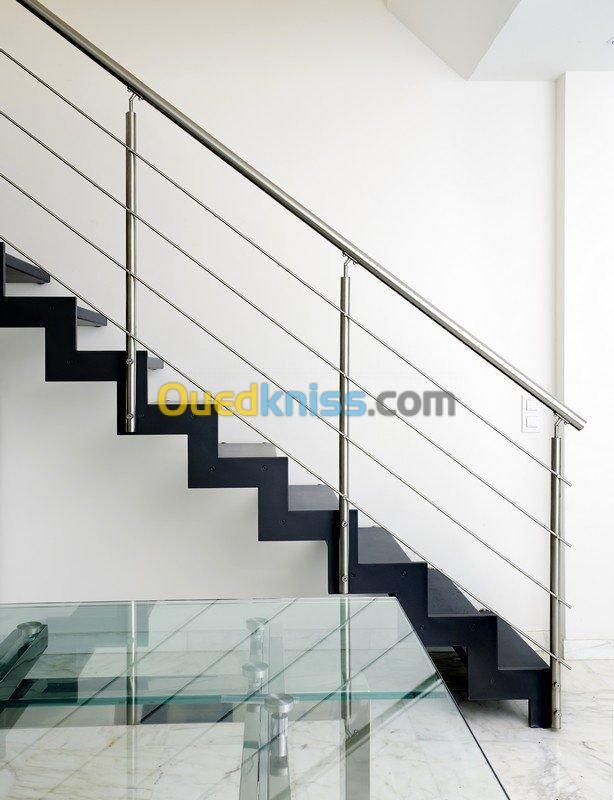 Rampe d'escalier inox