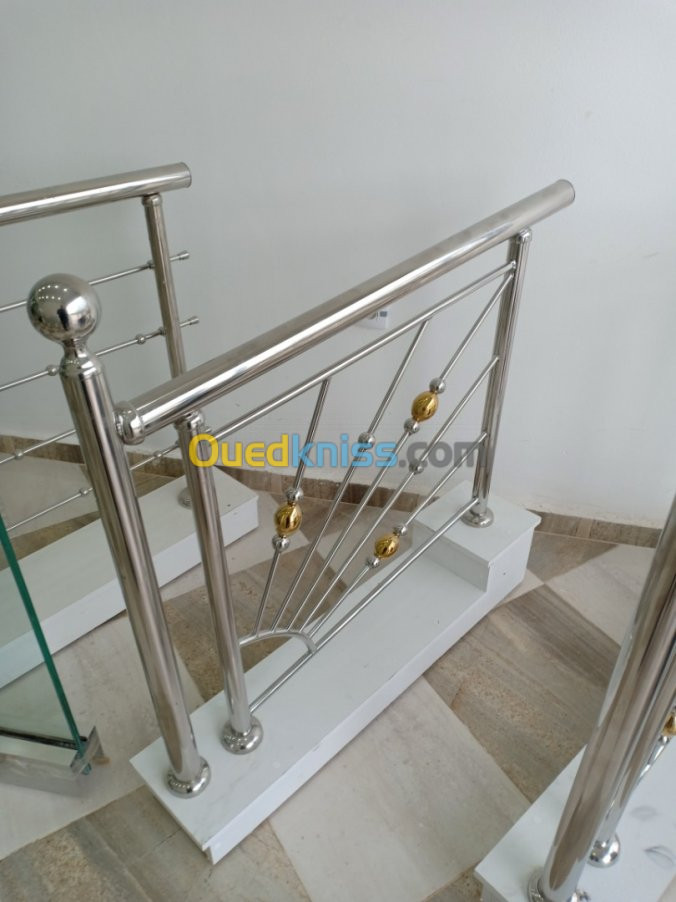 Rampe d'escalier en inox et Gard corps