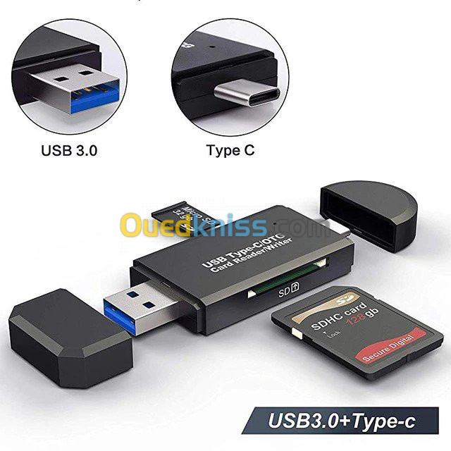 Lecteur de carte SD Micro SD multi USB 3.0 et Type-C OTG - Alger Algérie