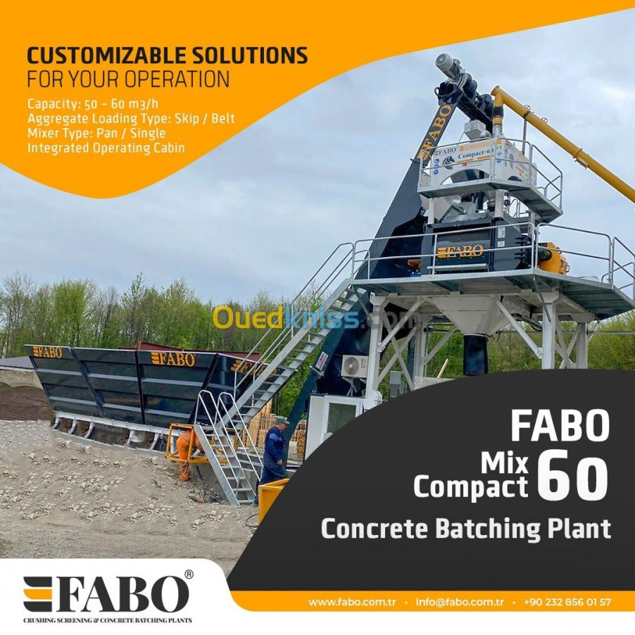 FABO CENTRALE A BETON COMPACT DE 60 M3