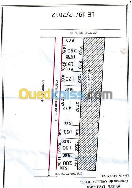 Vente Terrain Alger Ouled chebel