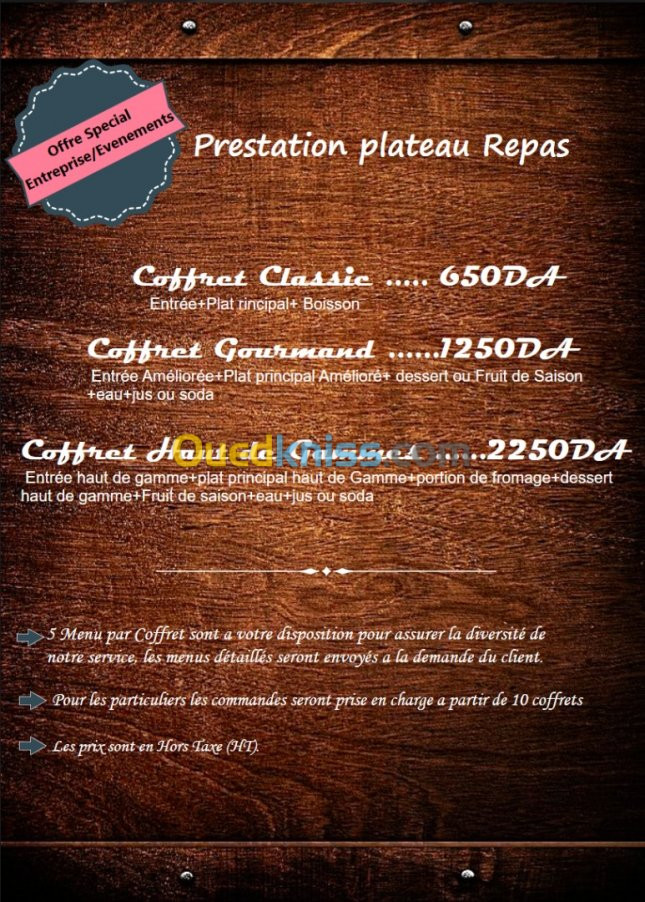 Restaurant – Traiteur Coffrets Repas