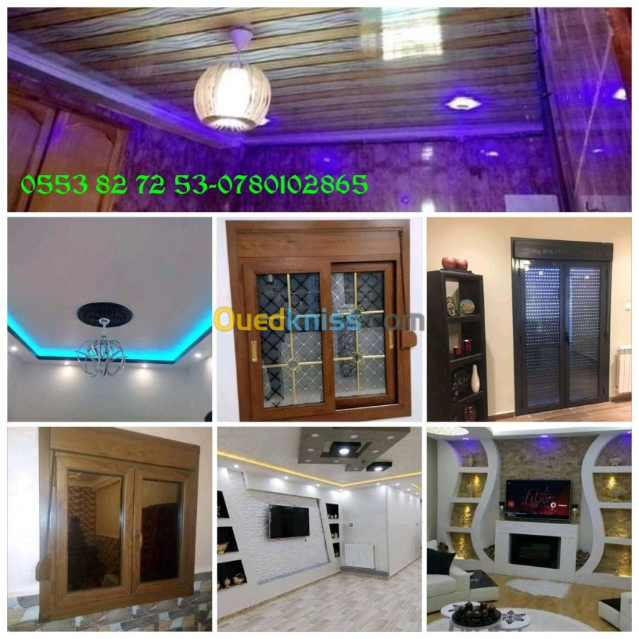 Decoration placo platre pvc alumnuim 