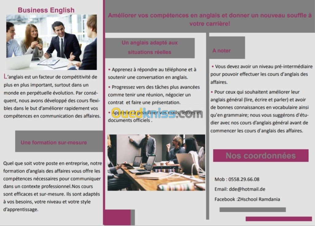 Anglais des affaires pour entreprises