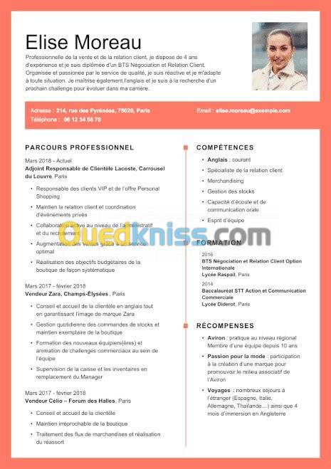 Conception de  CV  سيرة ذاتية  التصميم